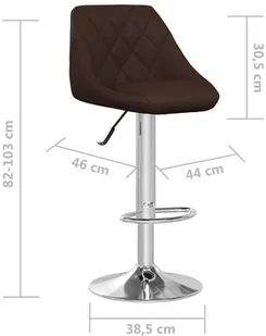 vidaXL Lumarko Stołki barowe, 2 szt., brązowe, sztuczna skóra 335182 - Taborety i hokery - miniaturka - grafika 8
