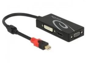 Delock Adapter mini Displayport 1.2 męski->VGA/HDMI/DVI żeński 4K pasywne czarny (62855) - Adaptery i przejściówki - miniaturka - grafika 2
