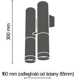 Amplex Kinkiet LAMPA ścienna KAVOS 0381 metalowa OPRAWA okrągłe tuby przyścienne czarne złote 0381 - Lampy ścienne - miniaturka - grafika 2