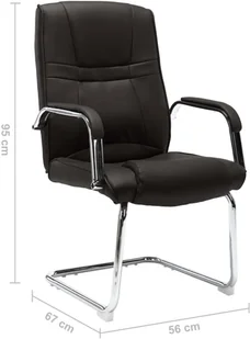 Fotel biurowy, krzesło biurowe vidaXL Krzesło biurowe, wspornikowe, czarne, sztuczna skóra - Fotele i krzesła biurowe - miniaturka - grafika 18