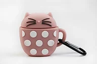 Akcesoria do słuchawek - Apple Wondee Global Services Funny Airpods Cases | Silikonowe etui na słuchawki Airpods - motyw kota różowy z białymi kropkami, z zabezpieczeniem przed zgubieniem. Kompatybilne z Airpods 1 & 2 WFNAIR020 - miniaturka - grafika 1
