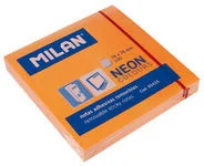 Szkolne artykuły papiernicze - MILAN Karteczki neonowe 75x75 mm pomarańczowe 80 sztuk - miniaturka - grafika 1