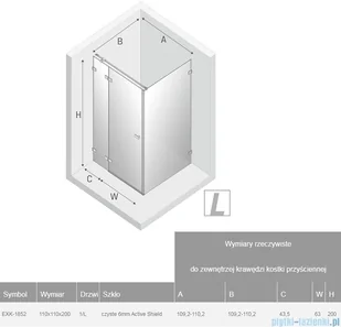 New Trendy Avexa Gold Shine  110  drzwi lewe + 110   EXK-1852 - Kabiny prysznicowe - miniaturka - grafika 2