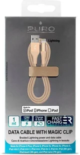 PURO Kabel MFi z Lightning + klips + Aluminum Connector 1m Gold CAPLTFABRIC2GOLD - Kable USB - miniaturka - grafika 9