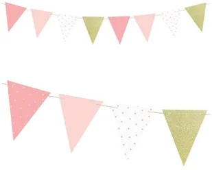 Party Deco Baner flagi różowy na roczek 1st birthday - 1,3 m FLG7-081RM - Baby shower i roczek - miniaturka - grafika 2