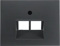 Gniazdka elektryczne - Berker K1 antracyt płytka do gniazda telefonicznego 2 B_14097006 - miniaturka - grafika 1