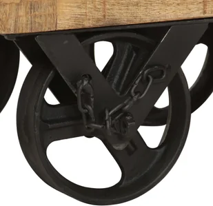 vidaXL Regał na kółkach, 38x30x143 cm, surowe drewno mango - Regały - miniaturka - grafika 7