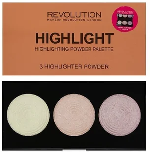 REVOLUTION Makeup paleta pudrów rozświetlających Highlight 3szt - Pudry do twarzy - miniaturka - grafika 4