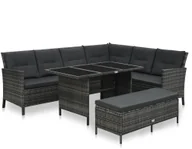 Meble ogrodowe - Szary, 3-cz. zestaw rattanowy do ogrodu G8-E80 - miniaturka - grafika 1