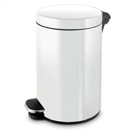 Kosze na śmieci - ALDA Kosz na pedał, 12l, lakierowany biały 384075 - miniaturka - grafika 1