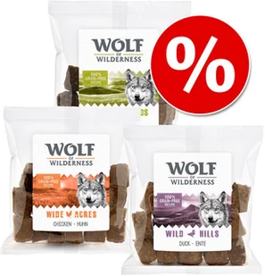 Wolf of Wilderness Korzystny pakiet Wolf of Wilderness przysmak Wolfshappen 3 x 180 g Pakiet mieszany kurczak kaczka jagnięcina|  od 89 zł i Super Promocje od zooplus! - Przysmaki dla psów - miniaturka - grafika 2