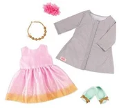 Akcesoria dla lalek - Our Generation Zestaw ubranek dla lalek sukienką i plaszczem CELEBRATION STYLE OUR GENERATION BD30320Z - miniaturka - grafika 1