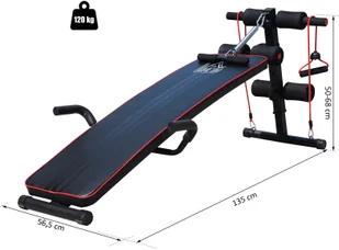Homcom ŁAWKA SIT UP DO ĆWICZEŃ MIĘŚNI BRZUCHA TAŚMA OPOROWA TRENINGOWA stal 4250871274697 - Ławki treningowe - miniaturka - grafika 2