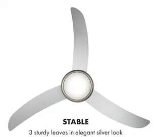 Klarstein El Paso, wentylator sufitowy, 52 trzonek E27, 3 śmigła srebrny VTS6-El Paso silver - Wentylatory sufitowe - miniaturka - grafika 6