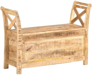 vidaXL Ławka do przedpokoju, 103x33x72 cm, lite drewno mango vidaXL - Ławki do przedpokoju - miniaturka - grafika 8