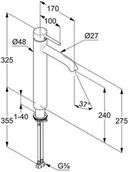 Baterie umywalkowe - Kludi Bozz Black Bateria umywalkowa wysoka czarny mat 382863976 - miniaturka - grafika 1