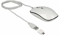 Kable USB - Delock mysz USB-A/Type-C Desktop optyczny, 4 przyciski Biały (12532) - miniaturka - grafika 1