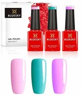 Lakiery do paznokci - Bluesky Żelowy lakier do paznokci, zestaw lakierów do paznokci, pastelowy puder. Frozen Palace 63907, Strawberry Pink A031, Beckoning Begonia 80597. 3 x 5 ml Nude, fioletowy (Requires Curing Under Uv/ FBA-Minis-63907-A031-80597 - miniaturka - grafika 1