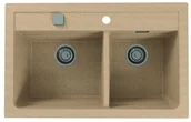 Zlewozmywaki - Alveus Atrox 50 Zlewozmywak granitowy dwukomorowy 79x50 cm beżowy 1132000 - miniaturka - grafika 1