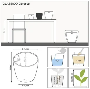 Lechuza Doniczka CLASSICO Color 21/20 piaskowy brąz - Donice - miniaturka - grafika 3