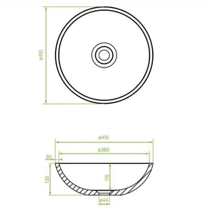 Laveo Umywalka nablatowa granitowa okrągła Amber biała 41 cm VGR1621T - Umywalki - miniaturka - grafika 4