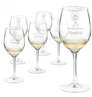 Kieliszki - Murrano Kieliszki szklane do wina zestaw x6 grawer dla niej na wieczór 6xSKIV-024 - miniaturka - grafika 1