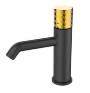 Baterie umywalkowe - Sea-Horse Bateria OVE BLACK+GOLD umywalkowa stojąca niska czarny mat/złoty BJV304B-R1 - miniaturka - grafika 1