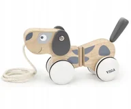 Maskotki i pluszaki - Viga 51614 Szaro biały piesek do ciągnięcia - miniaturka - grafika 1