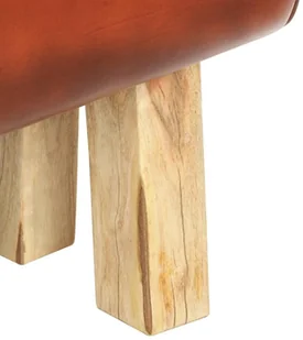 VidaXL Lumarko Kozioł gimnastyczny, 160 cm, brązowy, skóra i drewno mango 320607 VidaXL - Ławki do przedpokoju - miniaturka - grafika 6