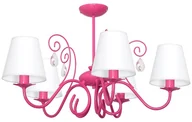 Lampy sufitowe - Decoland Dziecięca lampa wisząca LAURA 5xE14/60W/230V różowa (7949) - miniaturka - grafika 1