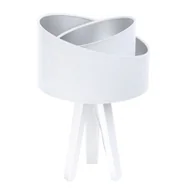 Lampy stojące - ImoLight Lampka stołowa mini-trójnóg biały Awena Biało-srebrna 060s-061w - miniaturka - grafika 1