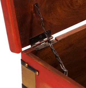 vidaXL Skrzynia czerwona, 110 x 40 x 40 cm, lite drewno akacjowe - Inne meble do salonu - miniaturka - grafika 6