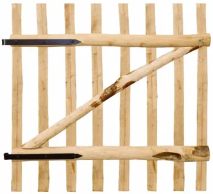 vidaxl Drewniana furtka, leszczyna, 100x100 cm - Bramy garażowe - miniaturka - grafika 3