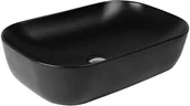 Umywalki - Oltens HAMNES Umywalka 61x40 cm nablatowa owalna czarny mat 40302300 - miniaturka - grafika 1
