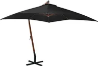 Parasole ogrodowe - vidaXL Parasol ogrodowy wiszący na jodłowym słupku czarny 3x3 m 313778 - miniaturka - grafika 1