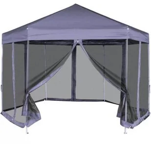 vidaXL vidaXL Namiot ogrodowy sześciokątny z 6 panelami bocznymi granatowy 3,6x3,1 m - Pawilony ogrodowe - miniaturka - grafika 2