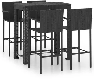 vidaXL 5-cz zestaw mebli barowych z podłokietnikami czarny rattan PE 3064811 - Pozostałe meble ogrodowe - miniaturka - grafika 14