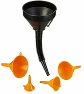 Pozostałe akcesoria kuchenne - Relaxdays zestaw lejków do napełniania samochodów, lejek do samochodów z wężem, wyjmowane sitko, zestaw lejek, wymiana oleju, PP, czarny/pomarańczowy (10023892) - miniaturka - grafika 1