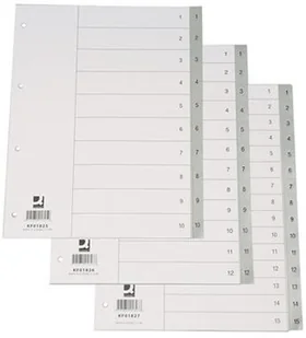 Q-Connect PRZEKŁ. A4 PP 230x297mm 1-10 10k SZARE Q-CON - Przekładki do segregatorów - miniaturka - grafika 3