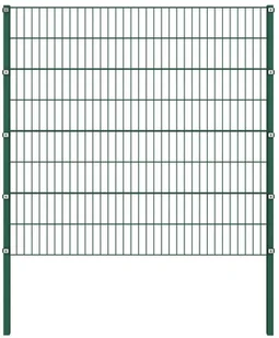 GSTORE Panel ogrodzeniowy ze słupkami żelazny 1,7 x 1,6 m zielony GS-144935 - Ogrodzenia - miniaturka - grafika 2