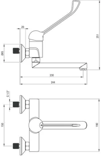 Deante Corio Bateria umywalkowa ścienna BFC_050C BFC 050C [15650605] - Baterie umywalkowe - miniaturka - grafika 4