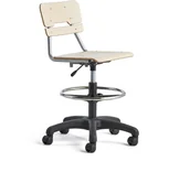 Meble do szkół i przedszkoli - AJ Produkty Krzesło LEGERE z regulacją wysokości, małe siedzisko, na kółkach, H 530-720 mm, brzoza - miniaturka - grafika 1