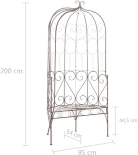 vidaXL Ławka ogrodowa, 95 cm, żelazo, antyczny brąz - Ławki ogrodowe - miniaturka - grafika 6