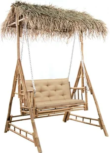 vidaXL 2-os huśtawka ogrodowa bambus i liście palmy poduszka 202cm 3063938 - Huśtawki - miniaturka - grafika 8