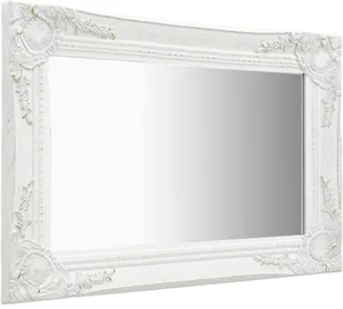 vidaXL Lustro ścienne w stylu barokowym, 60x40 cm, białe - Lustra - miniaturka - grafika 2