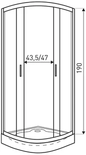 Novoterm Kabina półokrągła 80x80 Madera STR MADERA-80-B/B - Kabiny prysznicowe - miniaturka - grafika 5