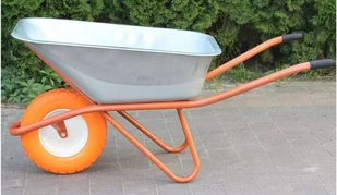 186 BEDREW Taczka jednokołowa ogrodowa ocynkowana 100L 140 L z pełnym kołem wymiary koryta taczki 88x57 cm) 18677160 77160-uniw - Wózki magazynowe - miniaturka - grafika 3