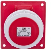 Gniazdka elektryczne - PCE Polska sp. z o.o. Gniazdo tablicowe skośne 16A 4P 400V czerwone IP67 POWER TWIST 4142-6 - miniaturka - grafika 1