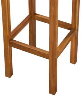 vidaXL Stołki barowe, 2 szt., lite drewno akacjowe, 30,5x30,5x74 cm - Fotele i krzesła ogrodowe - miniaturka - grafika 9