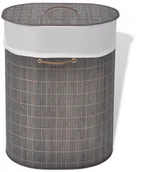 Kosze na bieliznę - vidaXL vidaXL Bambusowy kosz na pranie - owalny, brązowy - miniaturka - grafika 1